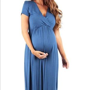 Blue maxi maternity dress! Size small